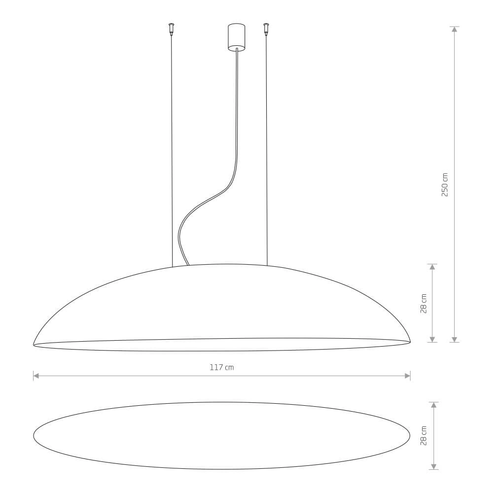 Lampe à suspension XXL Canoe Ø 117 cm Lyora 5903139792790