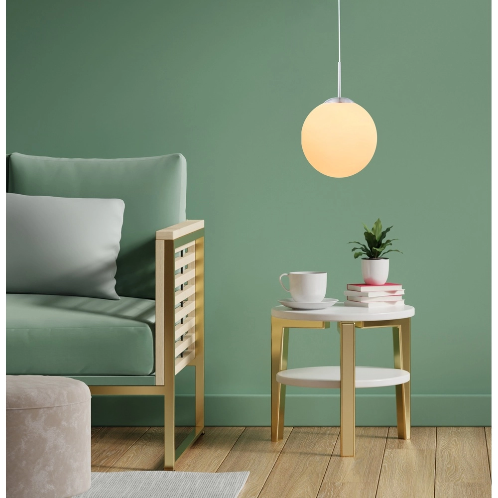 Lampe pendante de conception Balla nickel avec blanc Ø 25cm Globo 9007371129409