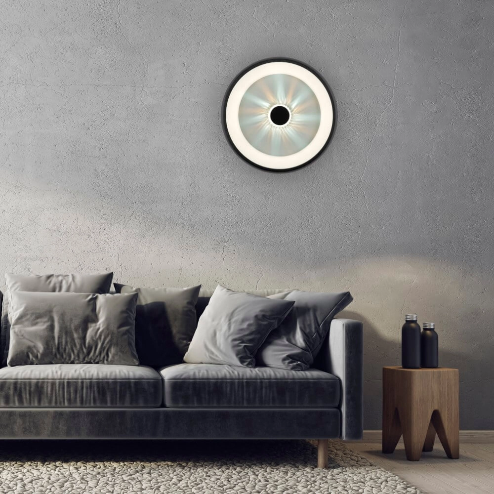 Plafonnier rond Vertigo noir Ø 46,5cm Just Light 4043689994723
