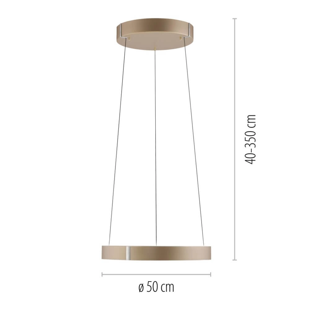 Lampe suspendue ronde Pure E-Clipse bronze Ø 50cm Paul Neuhaus 4012248386408