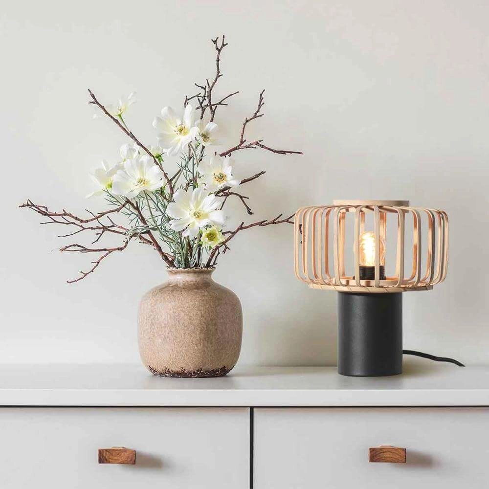 Lampe de table en bambou Bloeba Ø 20cm Steinhauer 8712746176759