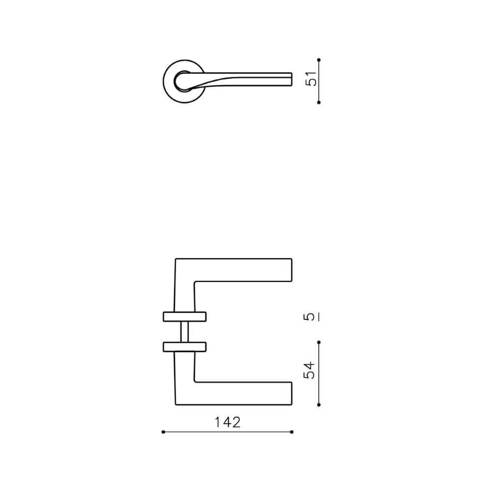 Poignée de porte design Fin chrome mat Olivari 8714186477779