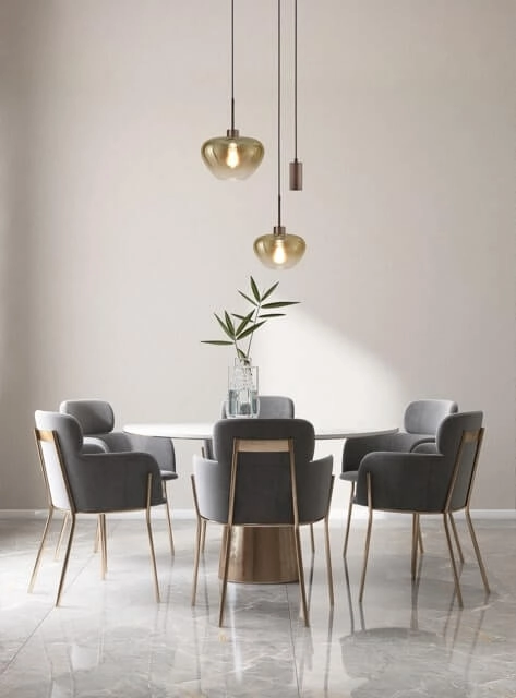 Suspension 3 lumières Genua marron avec 1x verre doré Ø 24cm - 1x Ø 29cm et 1 pendentif Masterlight 8718121357447