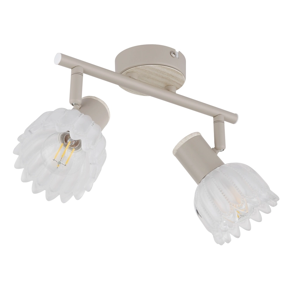 Spot de plafond à 2 lumières Planta brun sable Globo 9007371569939