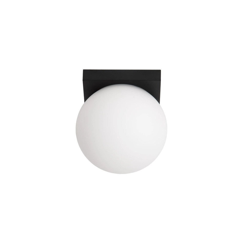 Lampe de plafond Tassa Noir avec sphère blanche