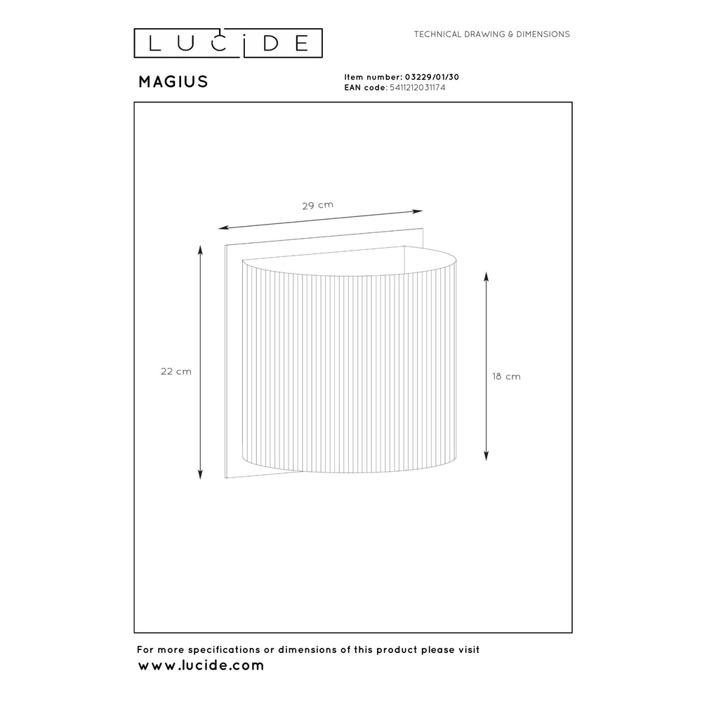 Lampe murale Magius Rotin Lucide 5411212031174