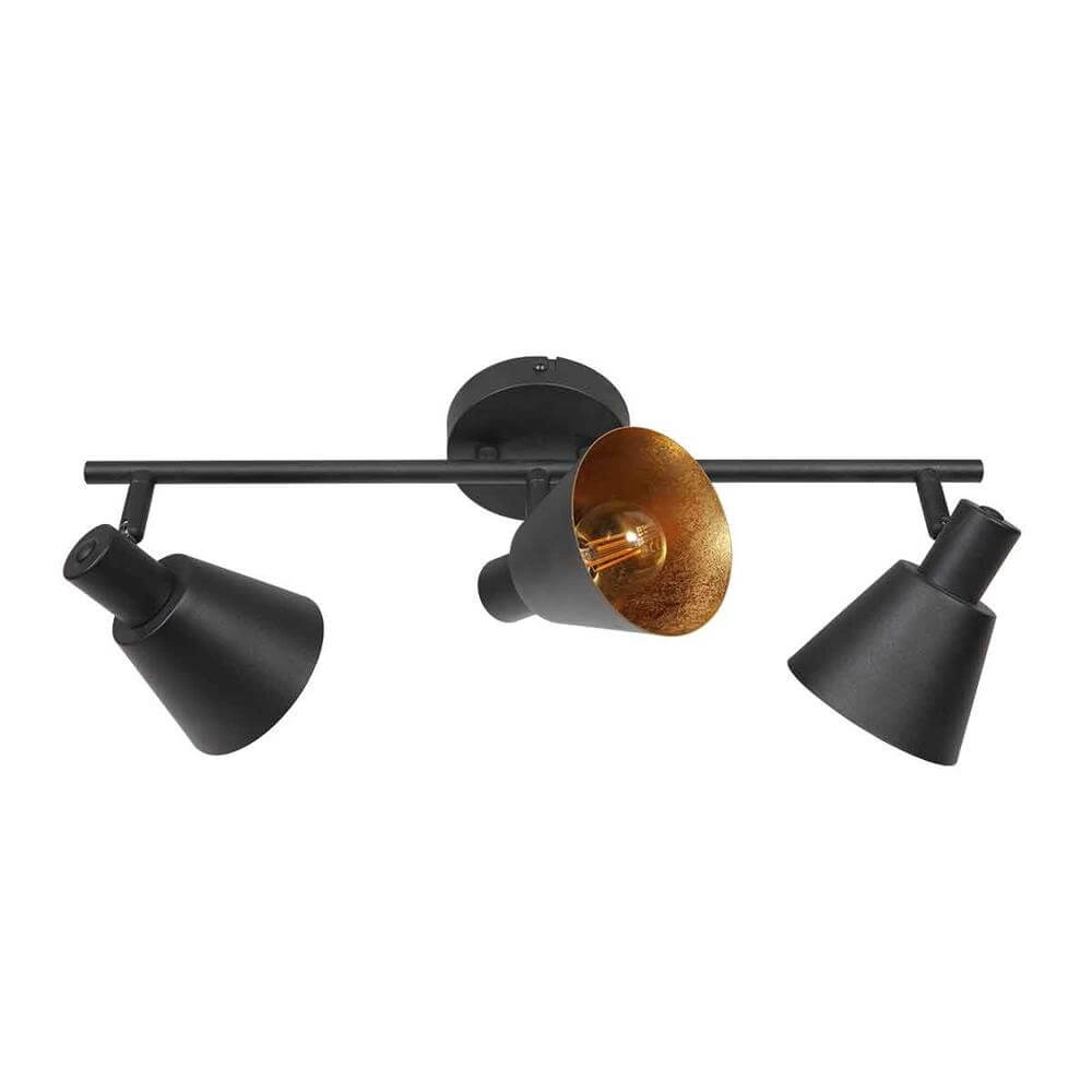 Plafonnier Oeroe noir avec or 3 lumières Steinhauer 8712746176346