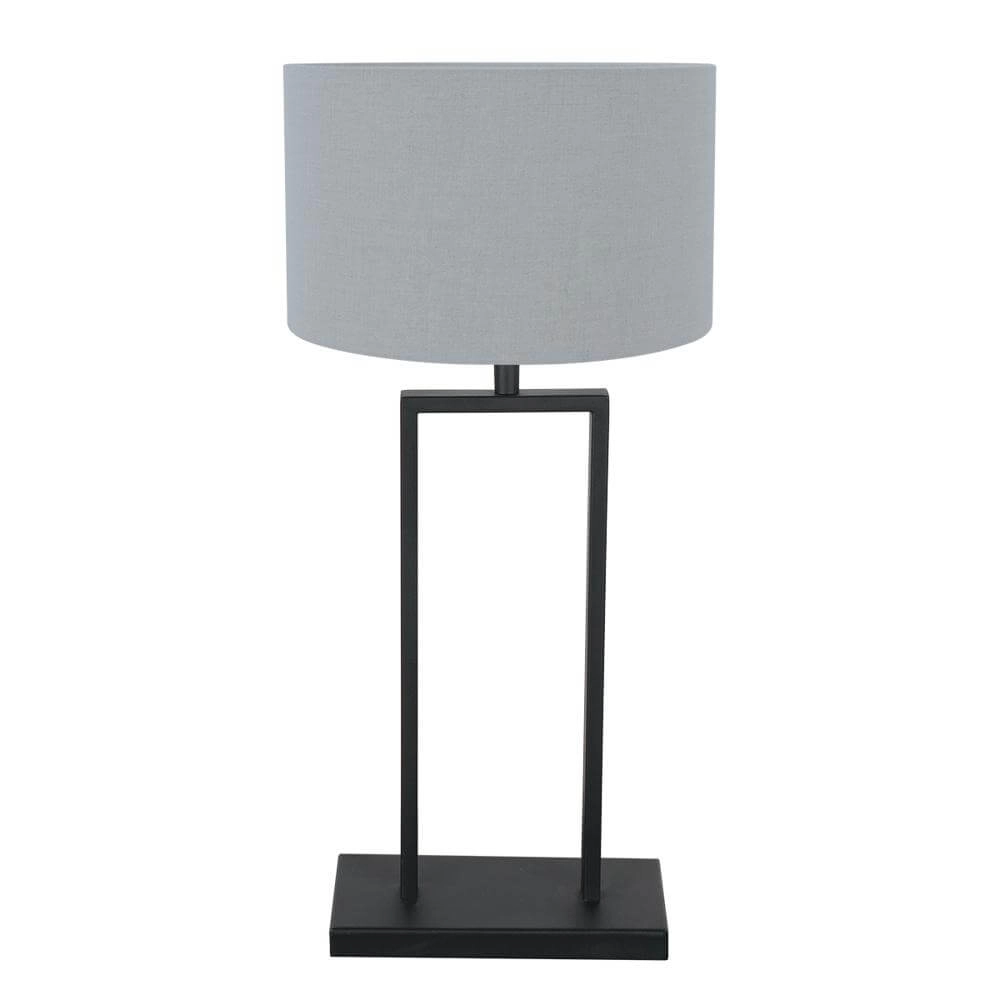 Lampe de table Stang noir avec abat-jour bleu clair 55cm