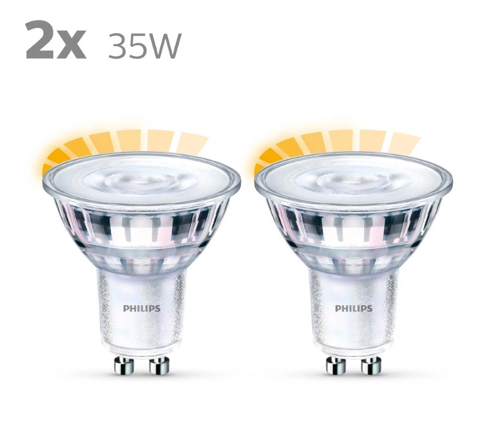2,6W - GU10 - 2200-2700K - 230 lumen lot de 2 Philips 8718699776398