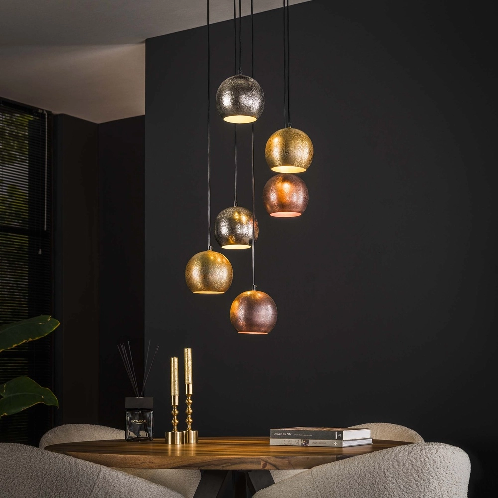 Lampe pendante industrielle Bol 6x E27