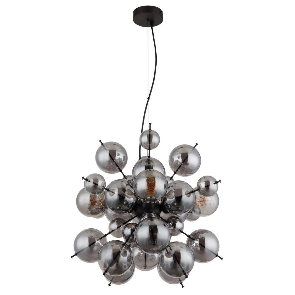 Lampe pendante unique Udo verre fumé Ø 51cm Globo 9007371506170