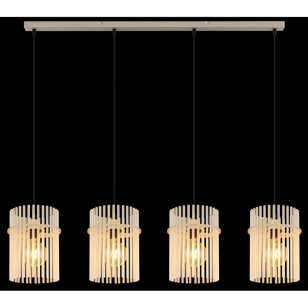 Suspension 4 lumières Gorley brun sable avec verre Globo 9007371572717