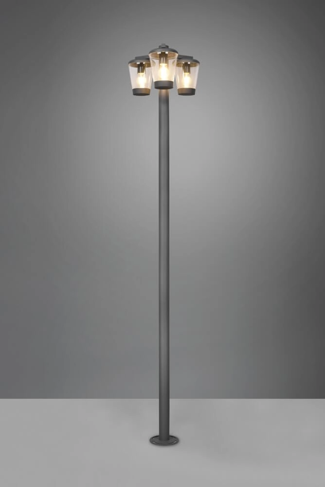 Lanterne de jardin Cavado 3 lumières 220cm anthracite Trio 4017807506228