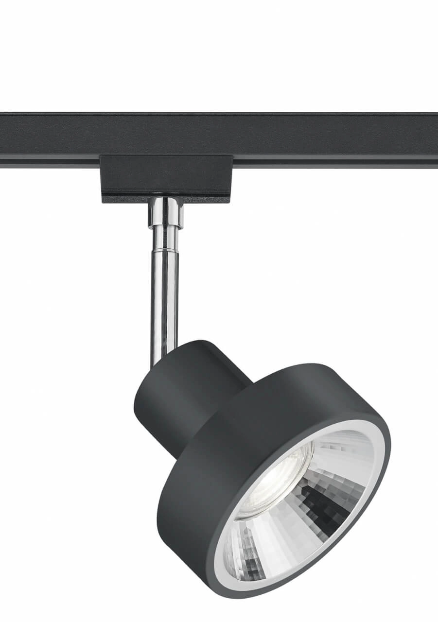 Spot rail 2 phases Duoline noir avec chrome Trio 4017807472103