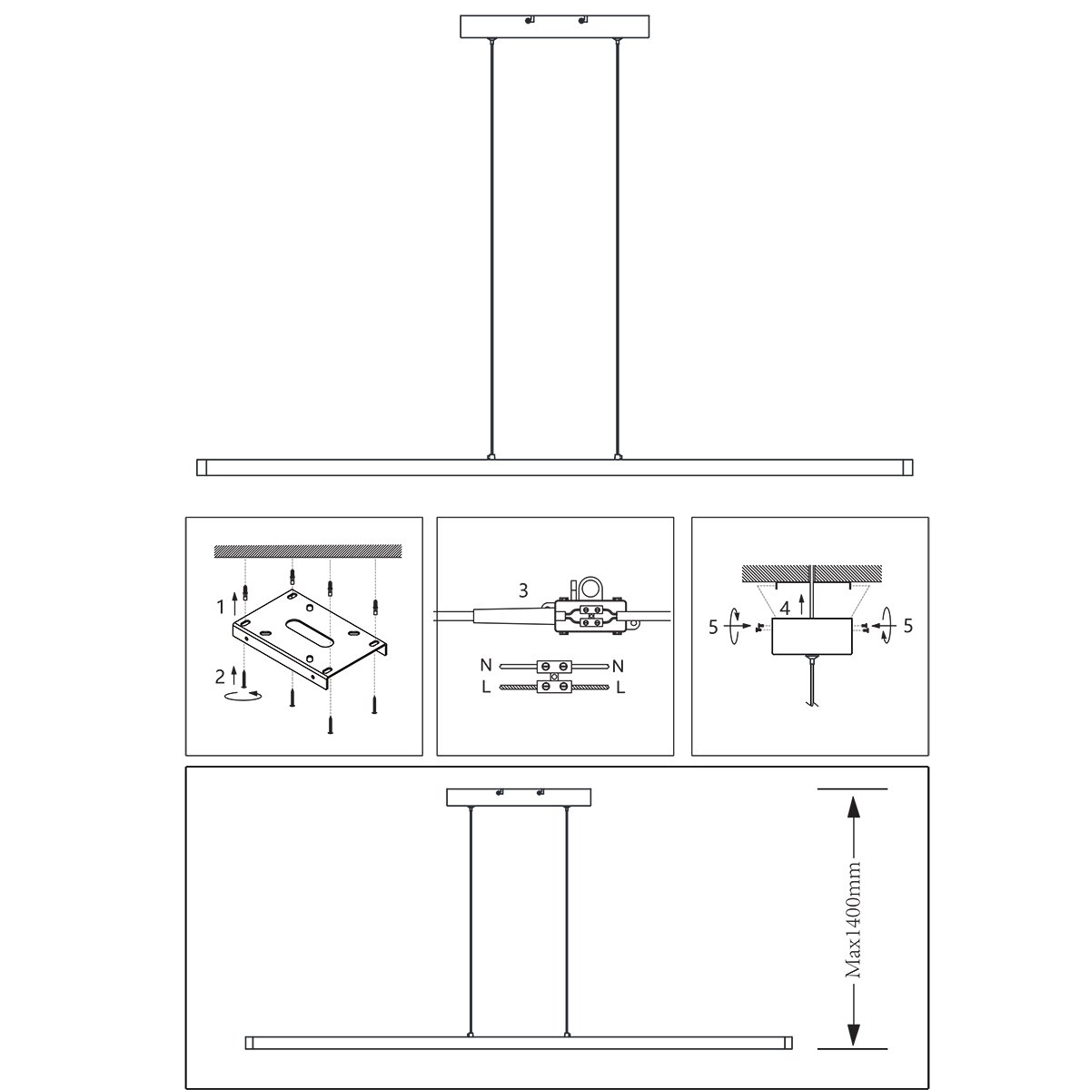 Lampe suspendue Light stripe Steinhauer 8712746133684