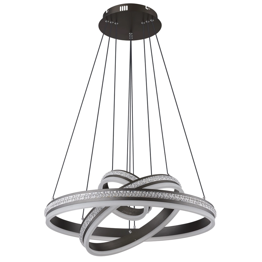 Lampe pendante de conception Grouni 3 anneaux en titane brossés Globo 9007371455003