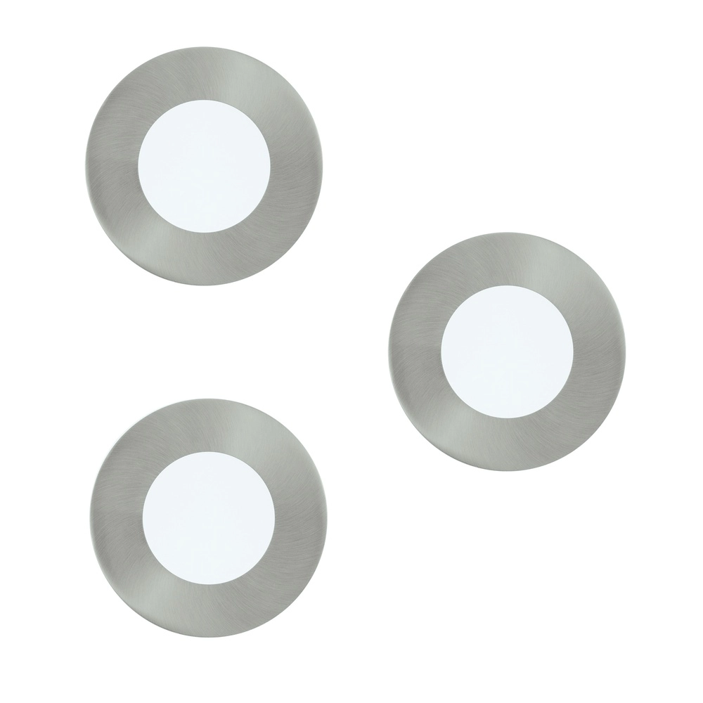 Ensemble de 3 projecteurs encastrés Fueva 1 nickel