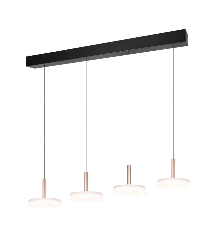 Lampe suspendue LED 4 lumières Celeste verre blanc