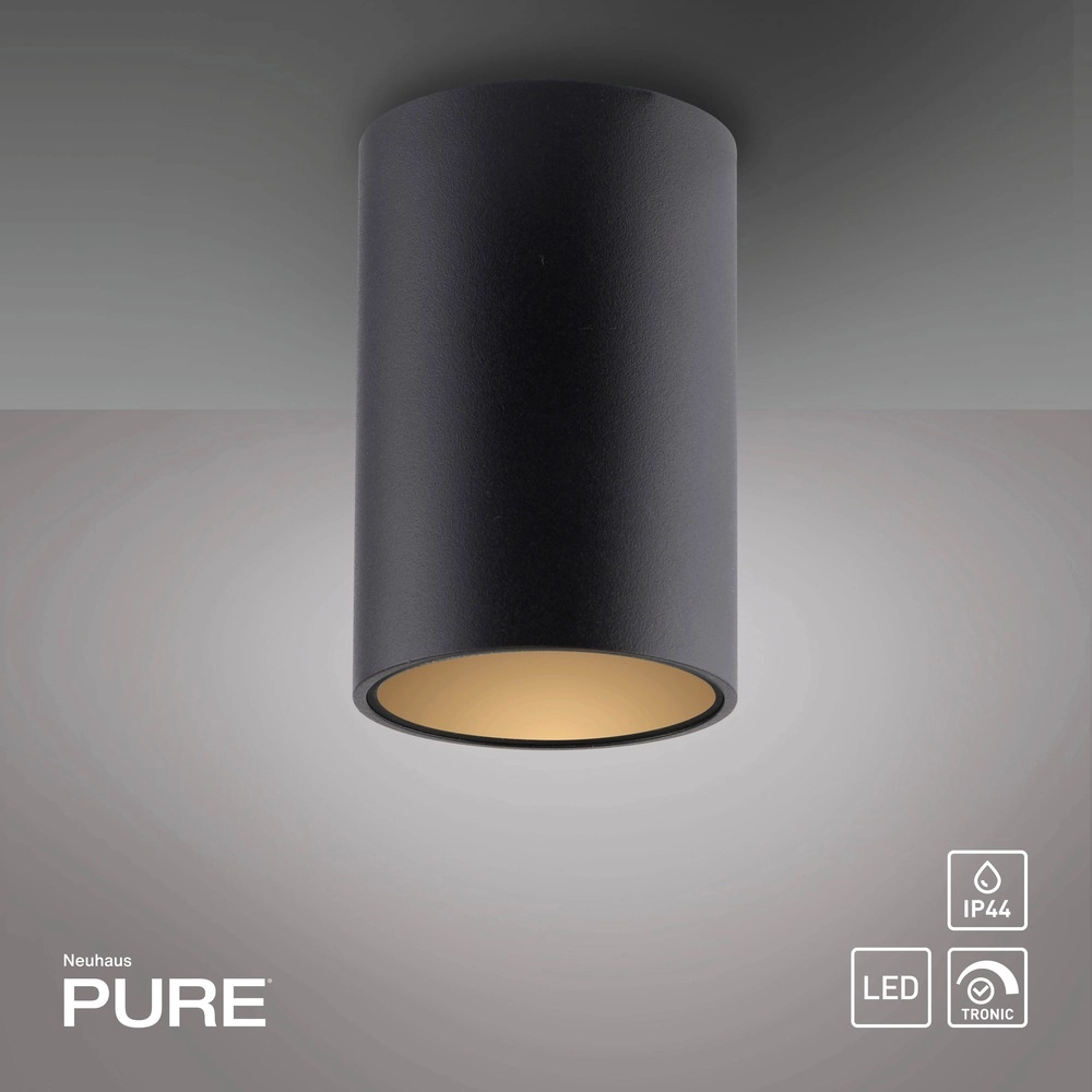 Emplacement monté en surface au plafond Pure Point Ø 6 cm - perle noire Paul Neuhaus 4012248395677