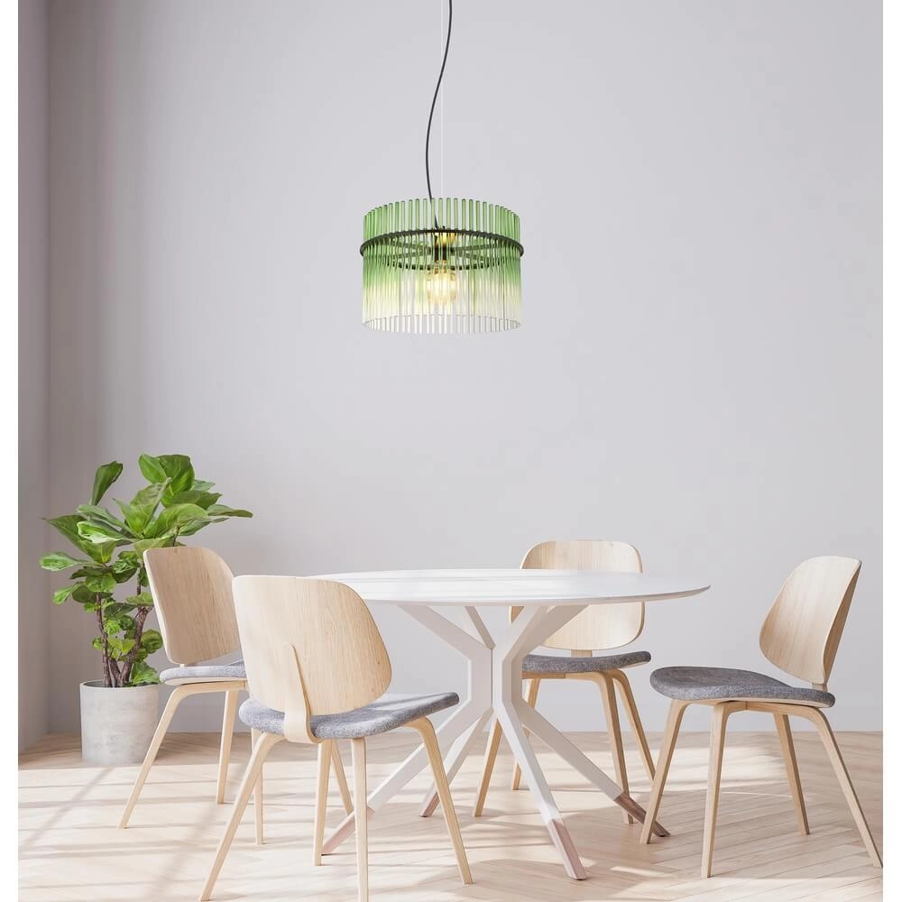 Suspension noire Gorley avec verre vert Ø 40cm Globo 9007371471973
