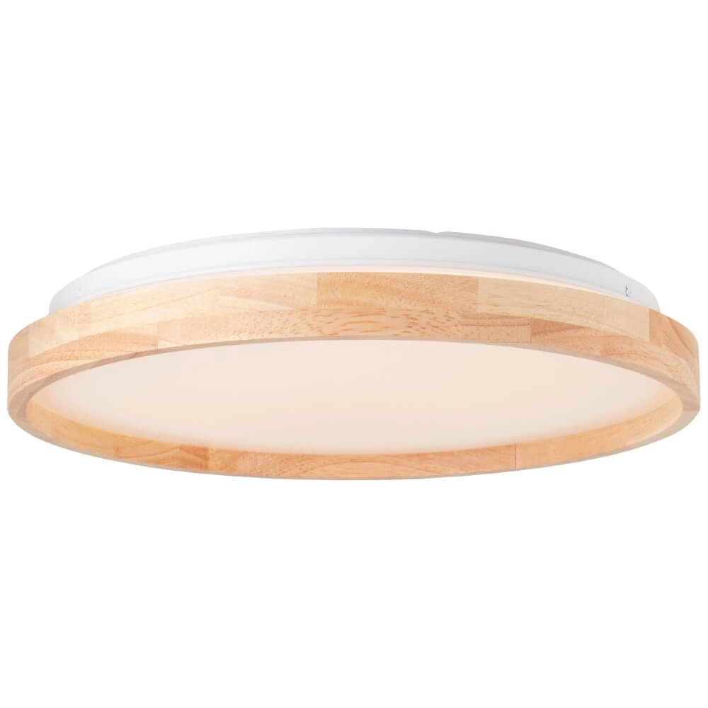 Plafonnier Alson Ø 39,5cm blanc avec bois Plafonnier Alson Ø 39,5cm blanc avec bois