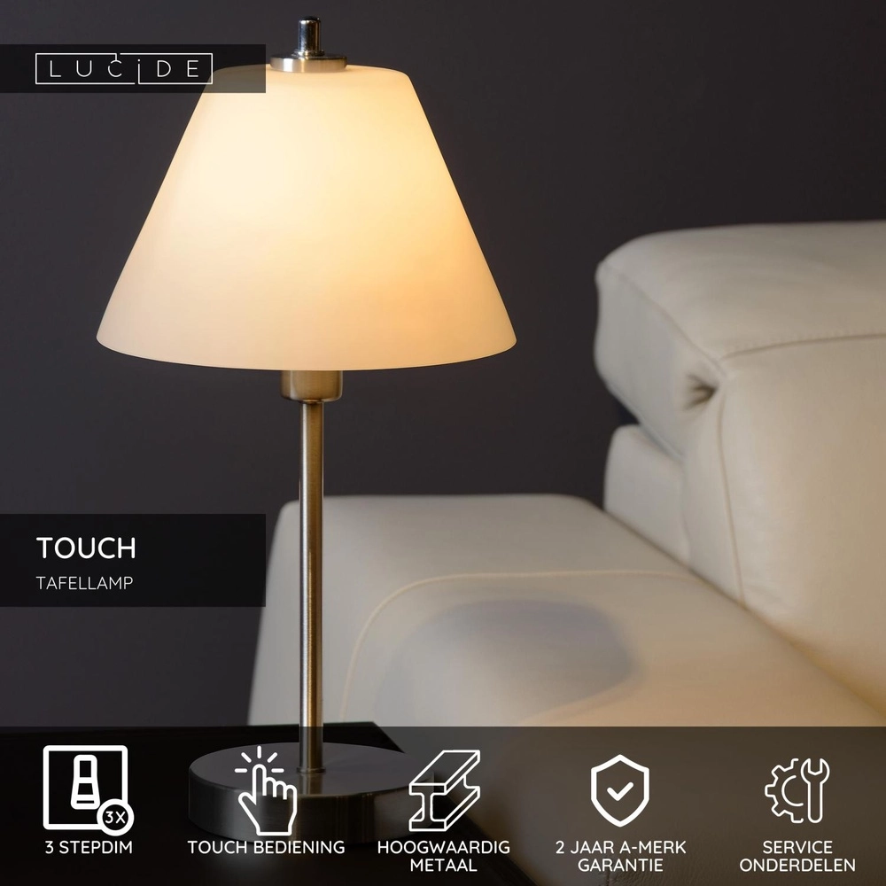 Lampe de table Touch Chrome Lucide 5411212123329
