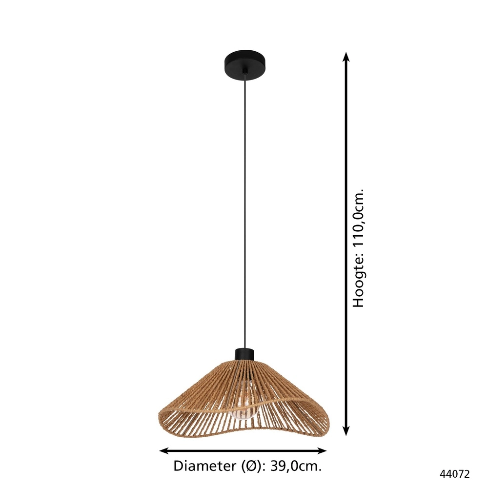Lampe suspendue à corde Lavister Ø 39cm Eglo 9002759440725