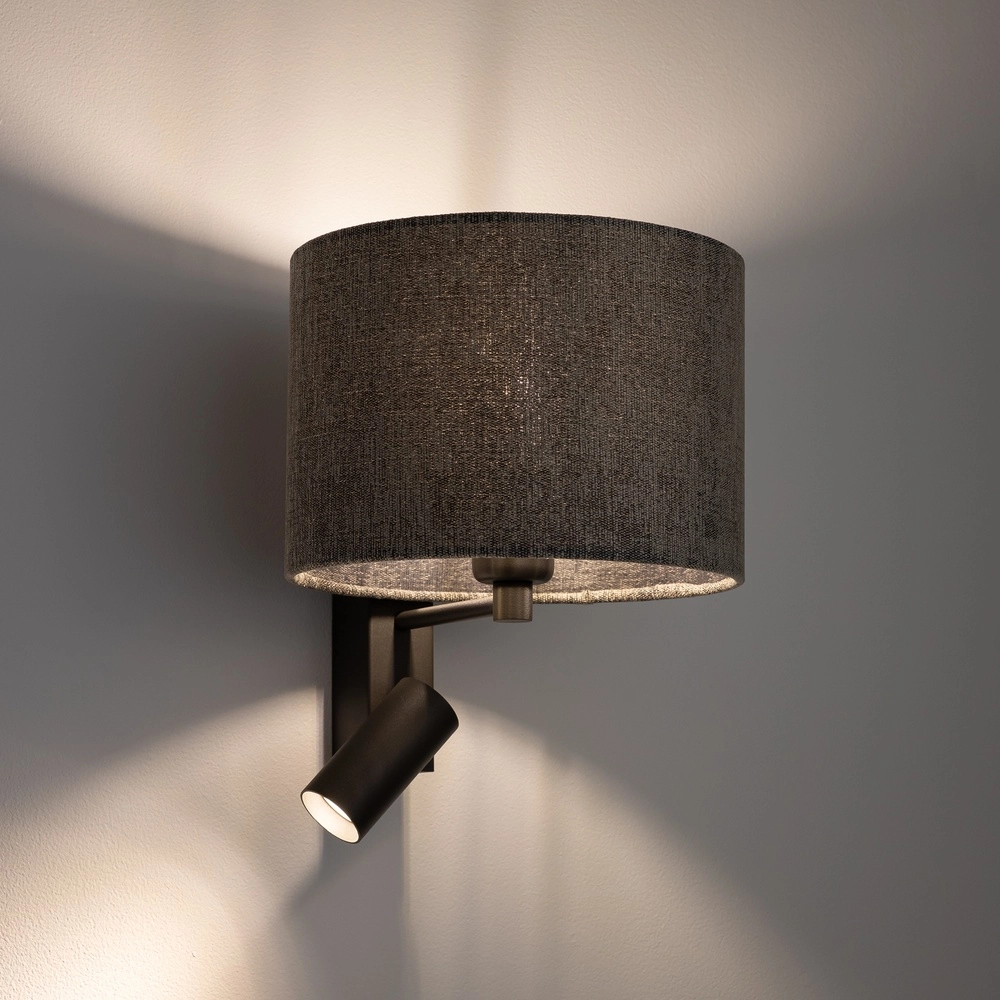 Gris lampe murale Lago avec abat-jour de lampe Lyora 5903139116770
