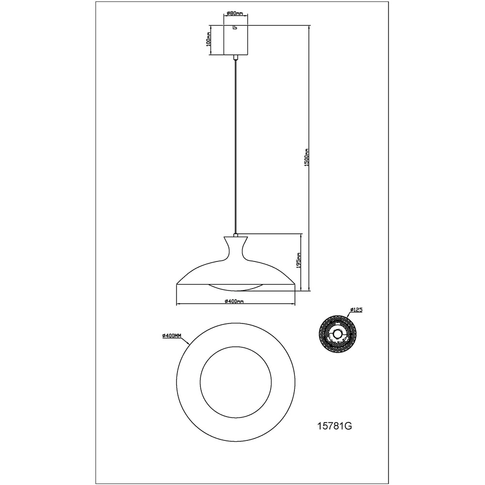 Lampe suspendue grise Rocha conception Ø 40 cm Globo 9007371533985