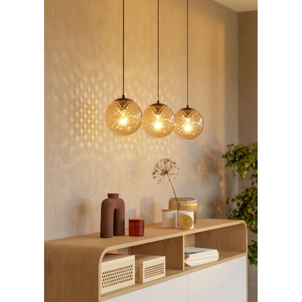 Lampe pendante à 3 lampes Rondo 2 Bronze foncé Eglo 9008606390243