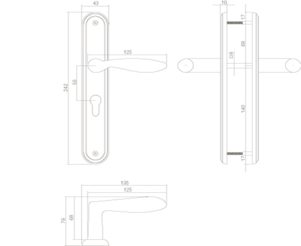 Poignée de porte rétro George PC 55mm nickel mat Intersteel 8714186182369