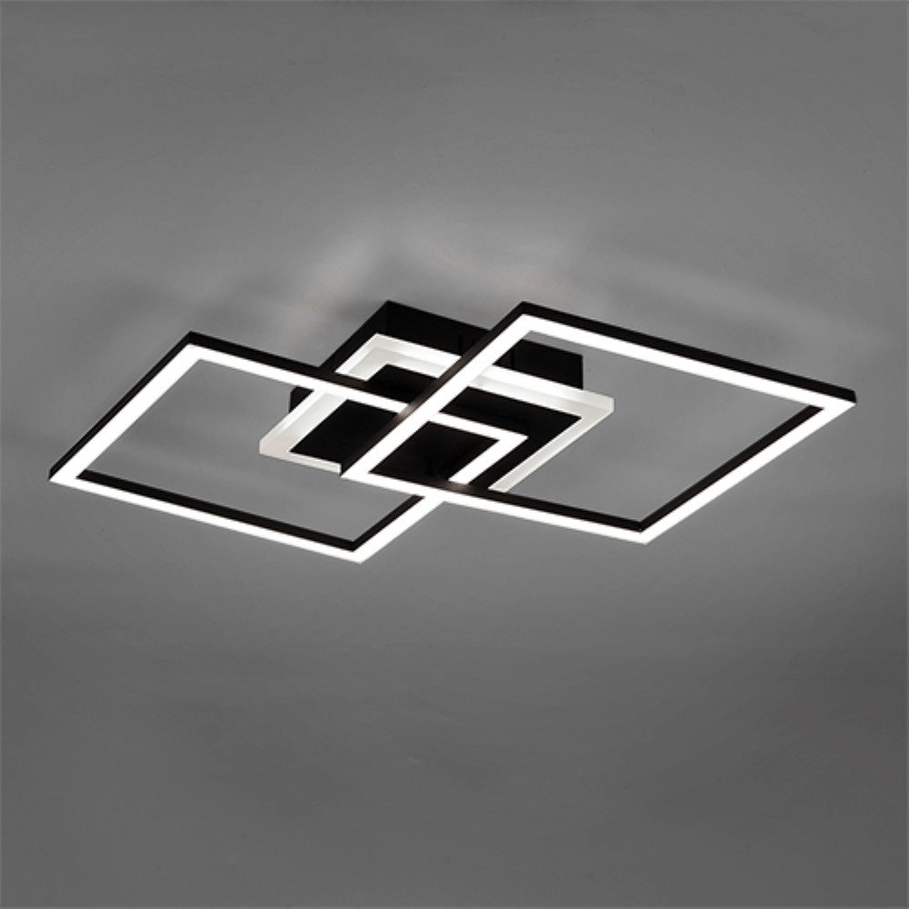 Plafonnier carré Venida 57cm noir Trio 4017807445084