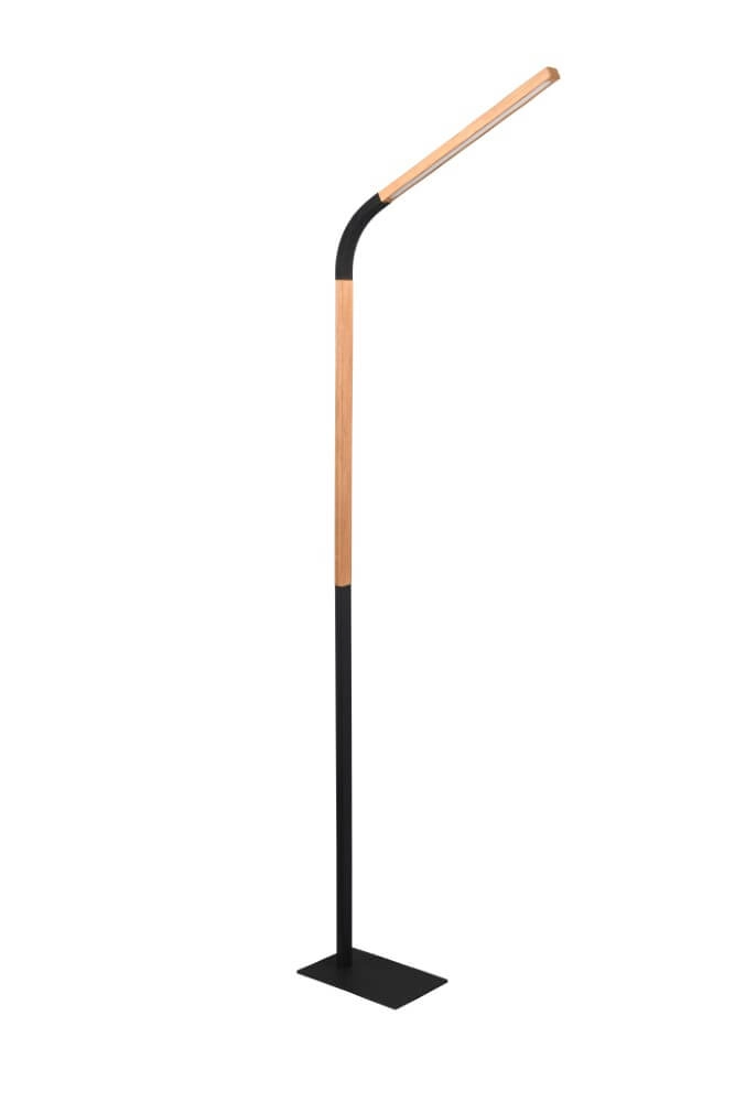 Lampe de lecture flexible Norris noir avec du bois Trio 4017807600018