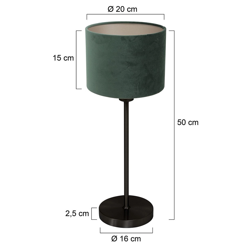 Lampe de table noire Noor avec capot vert Steinhauer 8712746182217