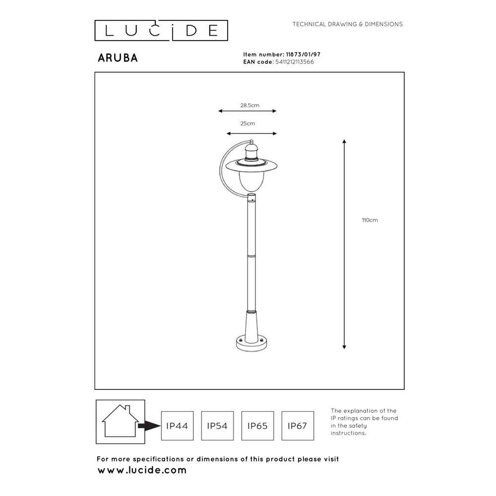Lanterne de campagne Aruba brun rouille Ø 25cm Lucide 5411212113566