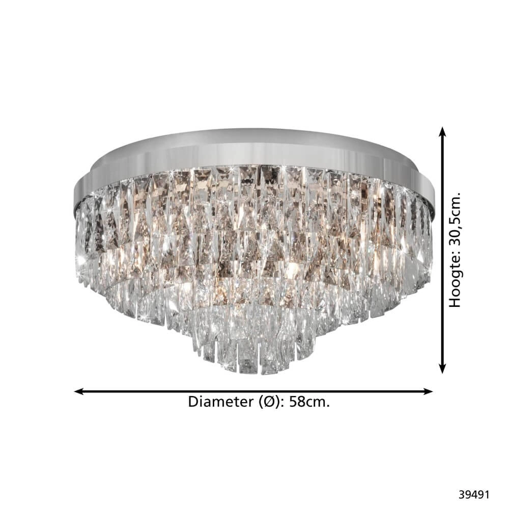 Lustre de plafond Valparaiso 1 chromé Ø 58cm Stars of Light 9002759394912