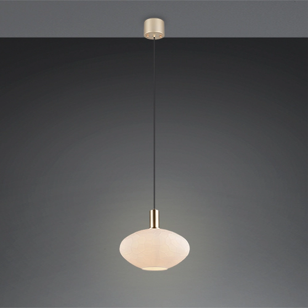 Lampe suspendue Emelie Or avec verre blanc Trio 4017807724264