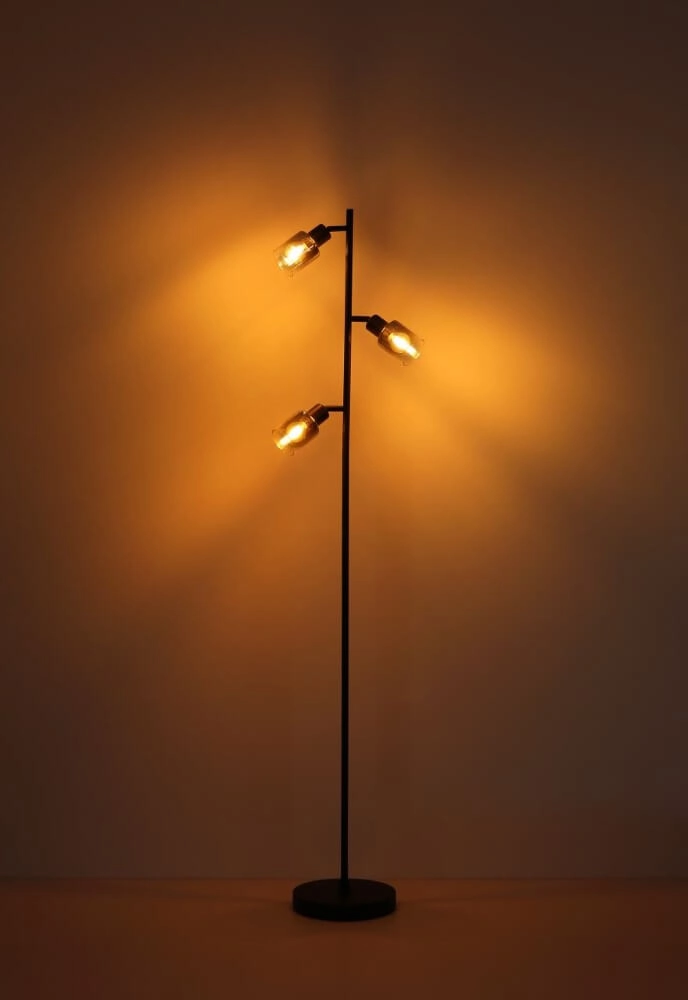 Lampadaire Hubertus avec verre fumé Globo 9007371458011