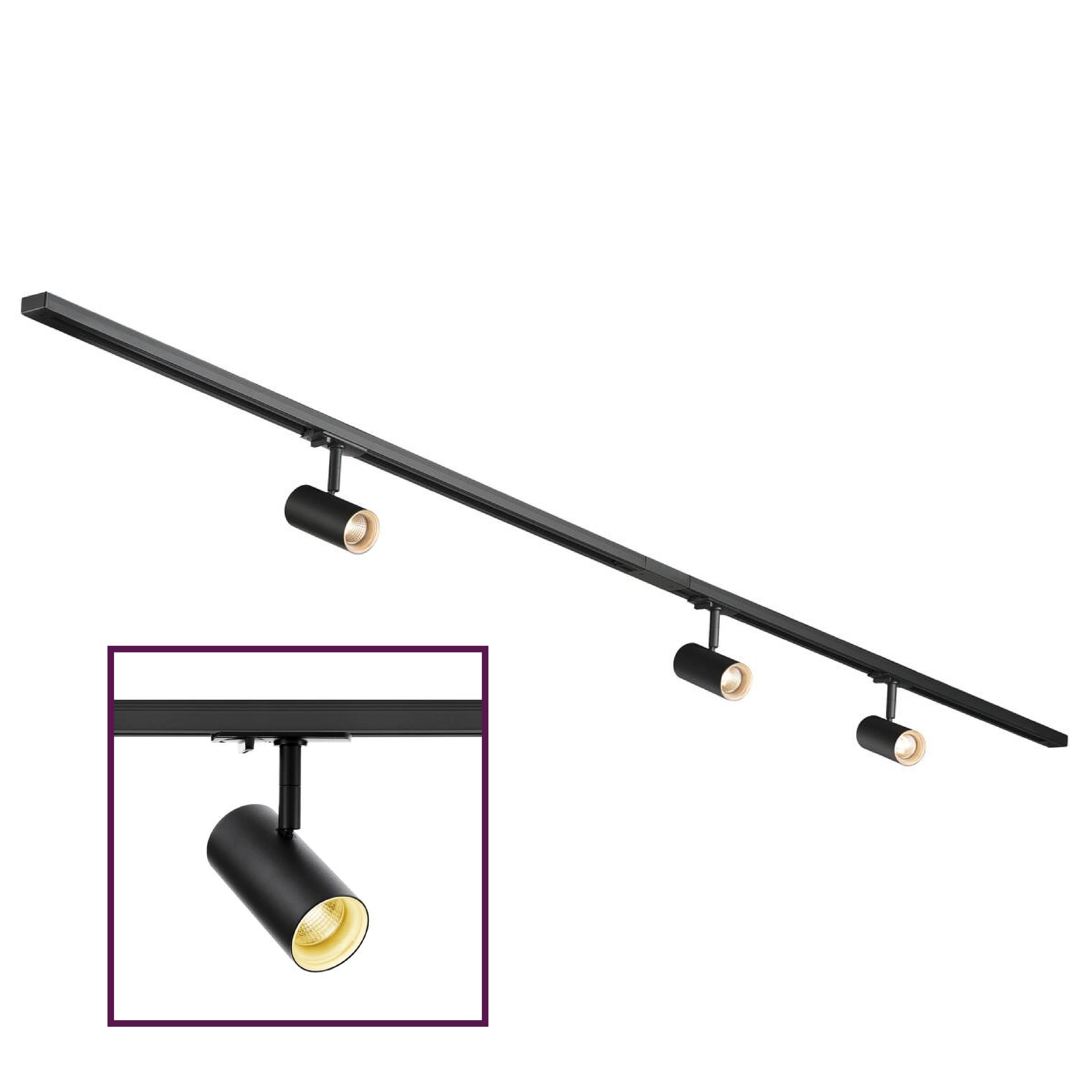 Kit d'éclairage sur rail Noblo Monophasé - noir - 2700K SLV 4024163288040