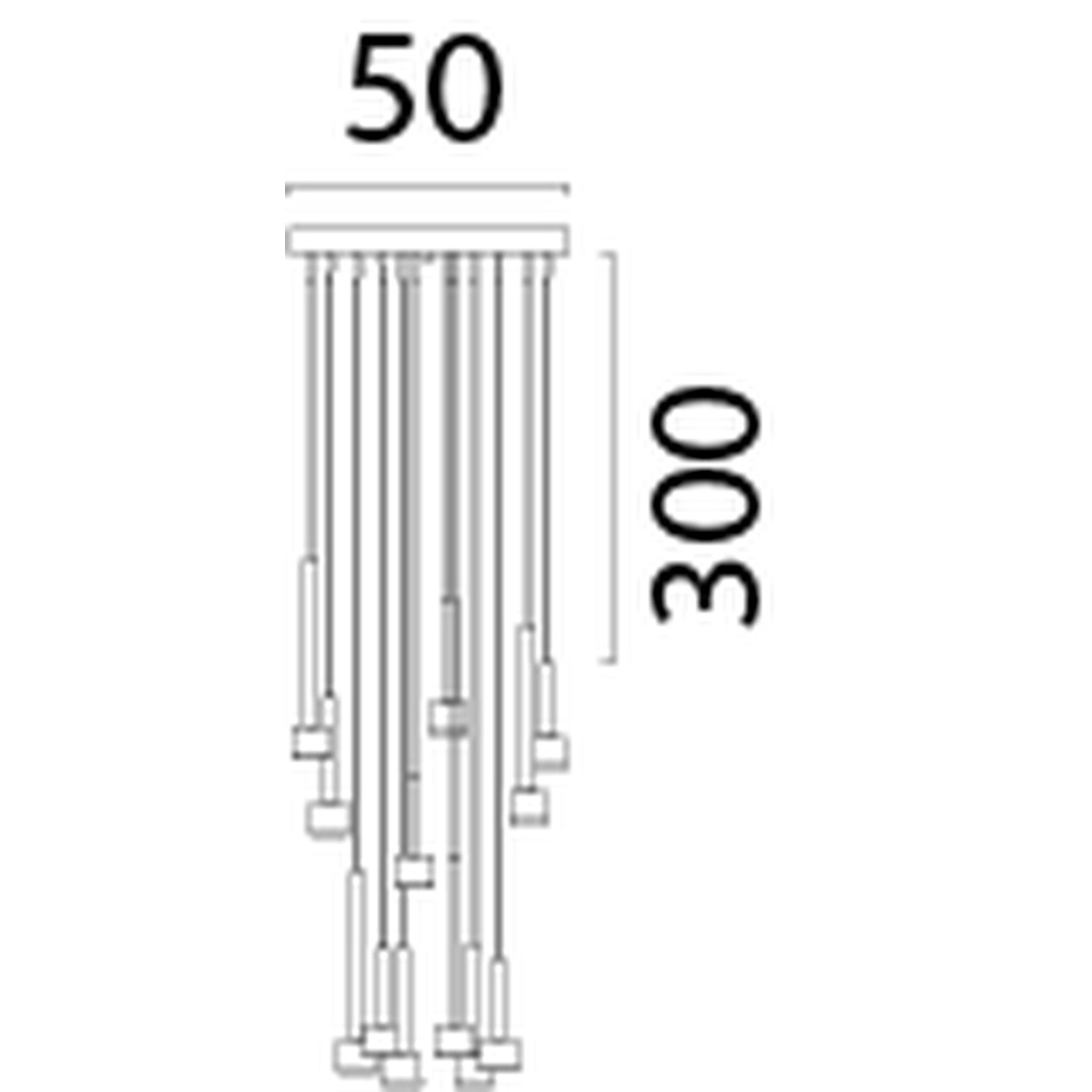 Suspension LED Fabro 12 feux - noir Masterlight 8718121317083
