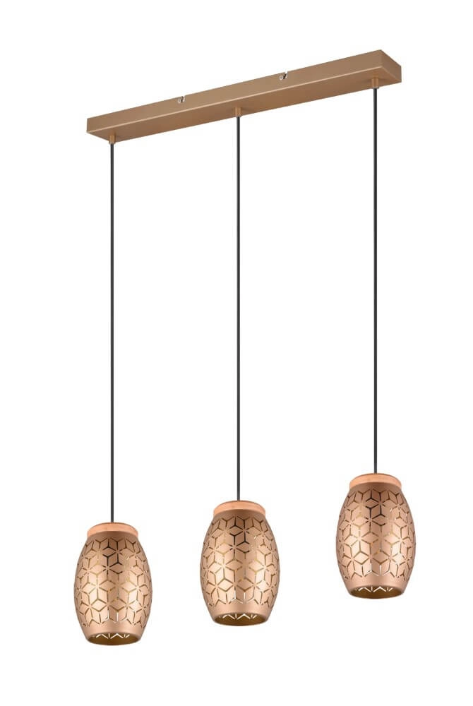 Lampe à suspension marron Bidar 3 lumières Trio 4017807579031