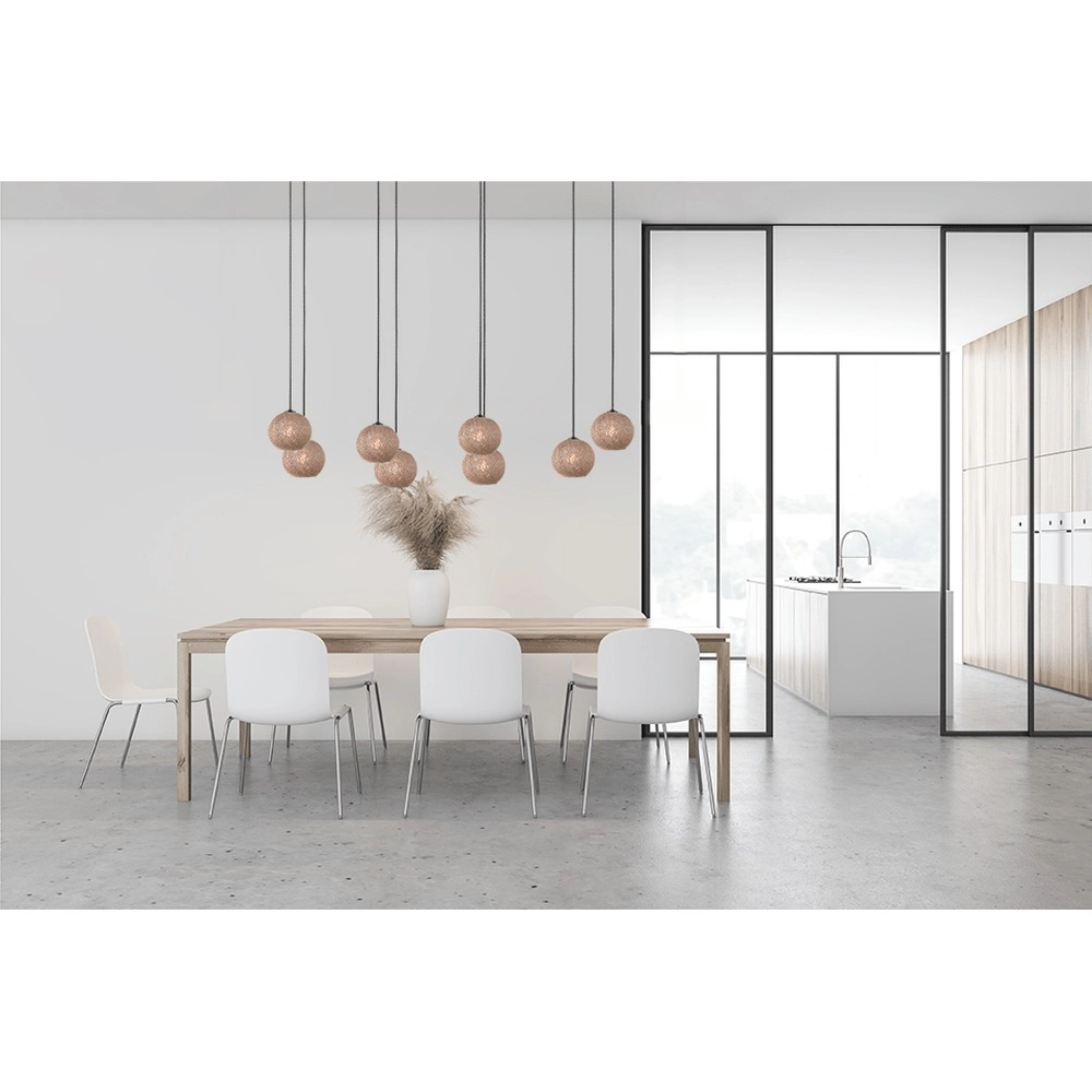 Lampe suspendue à 8 lampes Corda rotin ovale Ø 20cm Masterlight 8718121352916