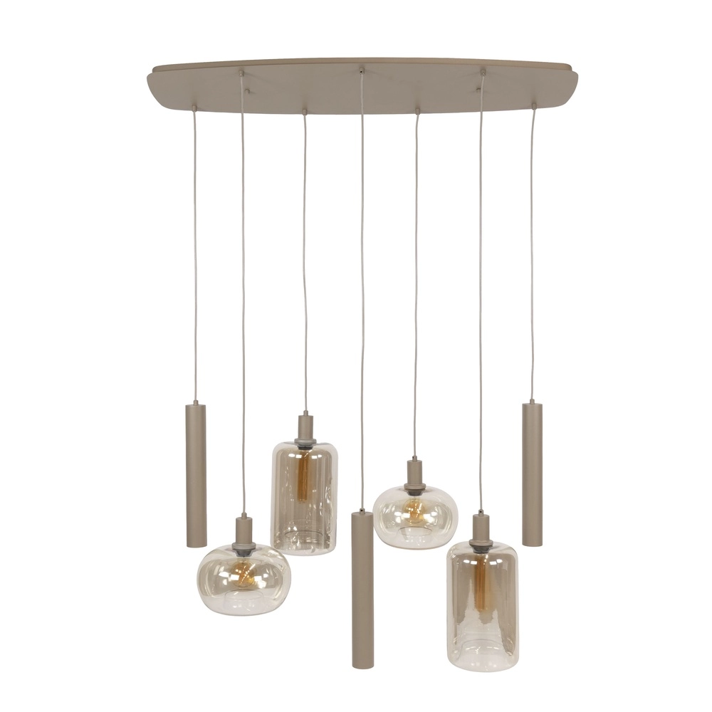 Lampe pendante de table à manger Serene 7-lumières - sable Lyora 8716803510920