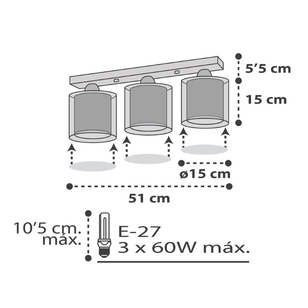 Plafonnier chambre d'enfant Clouds Gris doux à 3 lumières Dalber 8420406800660