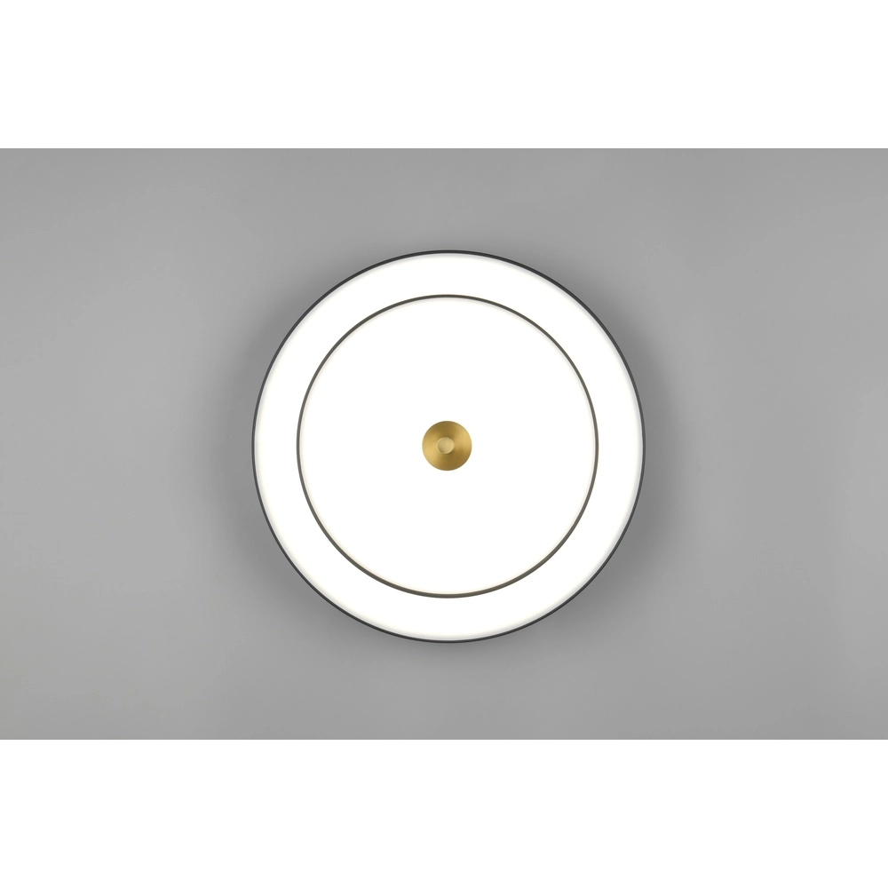 Plafonnier moderne Keaton noir avec or Ø 40cm Trio 4017807653687