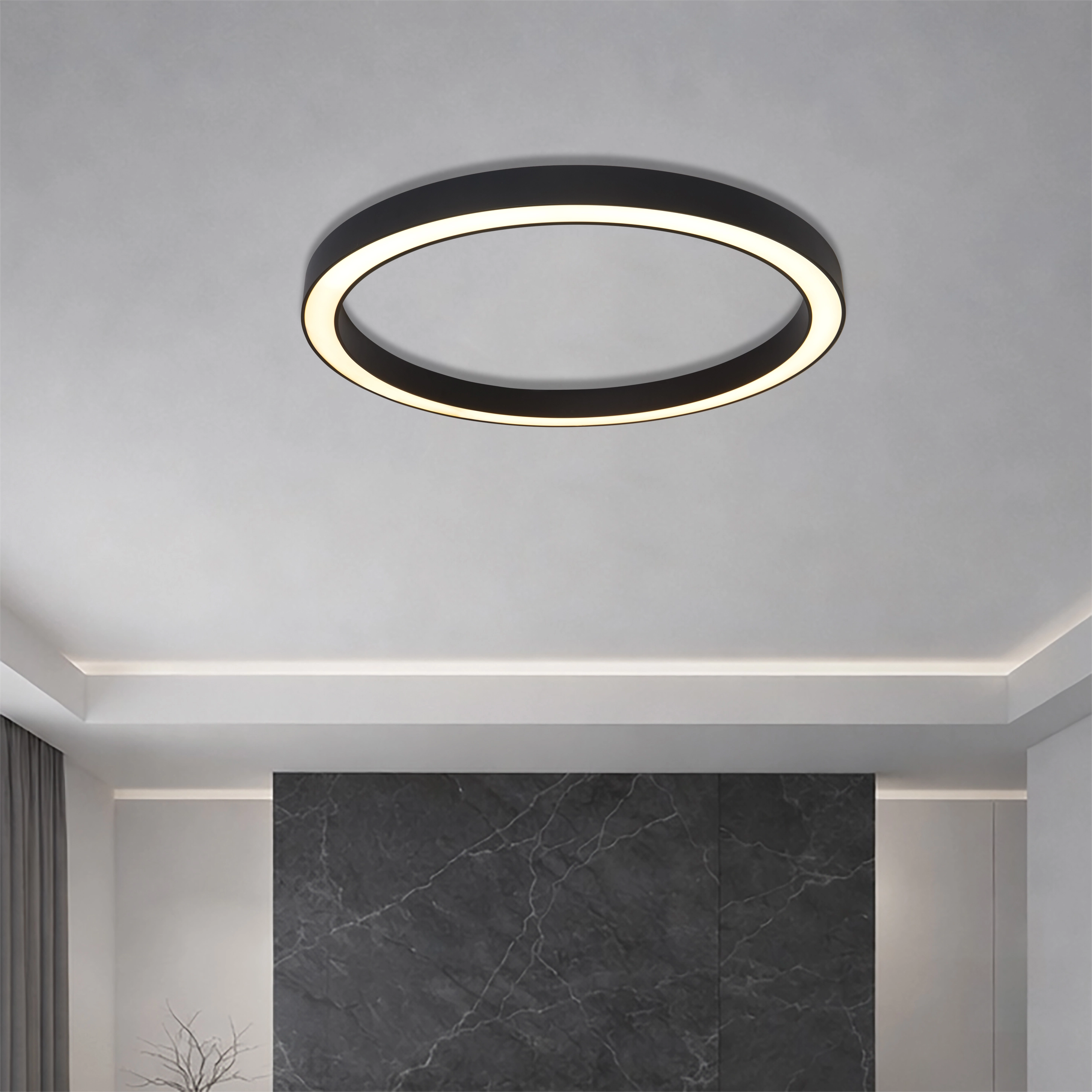 Lampe de plafond à design Hey-lo noir Ø 90cm Lyora 5053423315188
