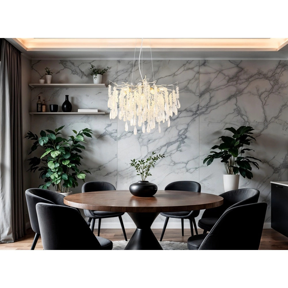 Lampe suspendue Kinga gris argenté Ø 60cm Globo 9007371572984