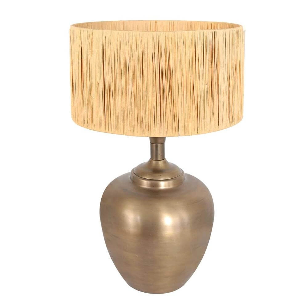 Ampoule de lampe de table Brass bronze avec abat-jour de couleur paille Steinhauer 8712746175691