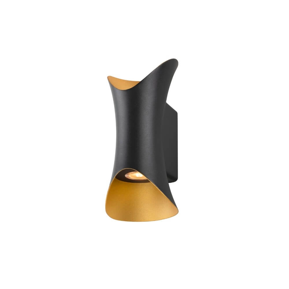 Grand éclairage LED haut et bas Modela noir avec de l'or