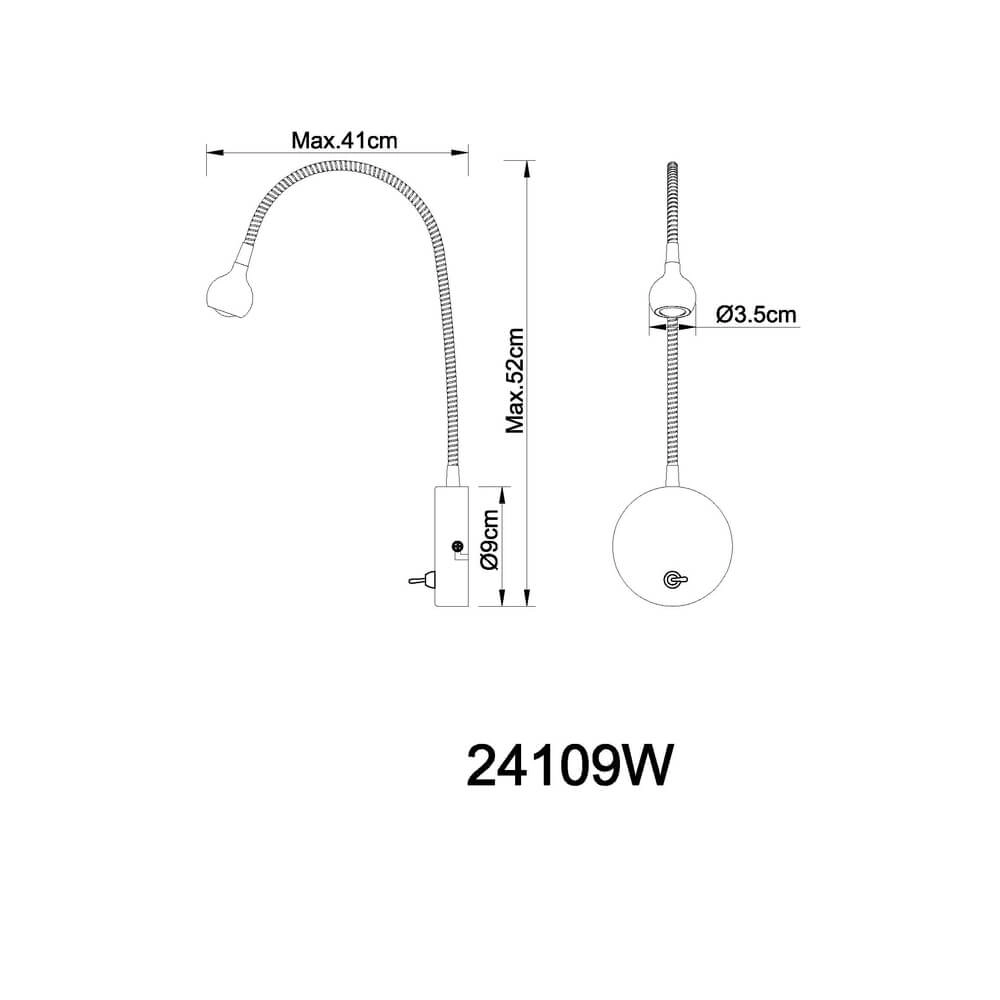 Applique murale Serpent Nickel filaire Globo 9007371290420